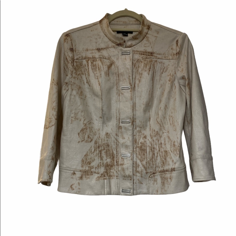 Tribal jacket snap button closure mock turtleneck long sleeve Size 6